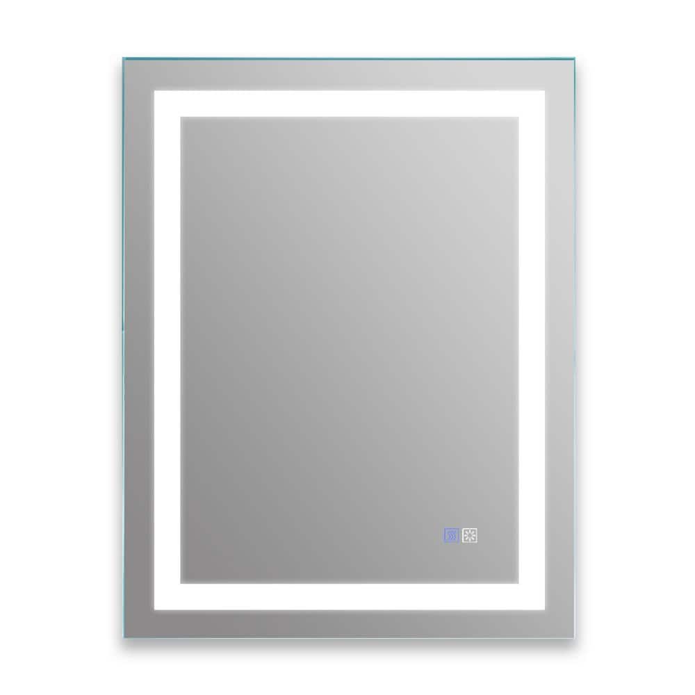 36 in. W x 28 in. H Rectangular Framed Wall Bathroom Vanity Mirror in Gray 