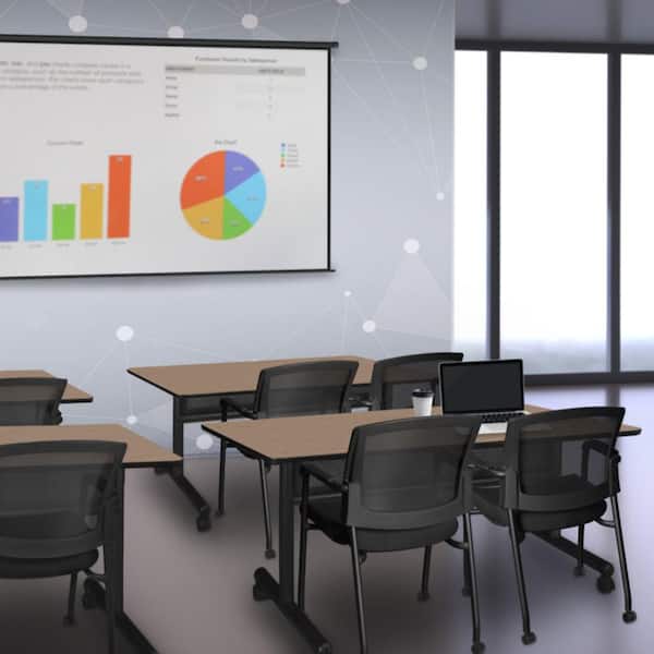 Kobe 48 in. x 30 in. Noble Oak Flip Training Nesting Table Desk with Modesty Panel