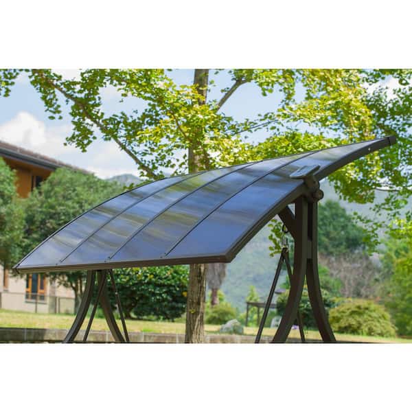 Wildaven Deluxe 3-Person Metal Patio Swing with Adjustable