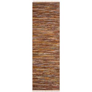 Rag Rug Gold/Multi 2 ft. x 6 ft. Striped Speckled Runner Rug