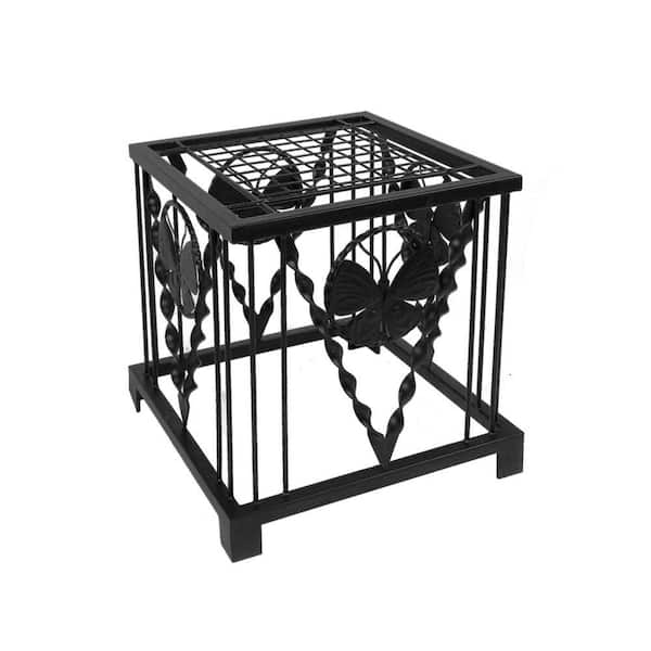 Achla Designs Modern Indoor Outdoor Julia Butterfly Plant Stand, 16 in. Tall, Black Powder Coat Finish