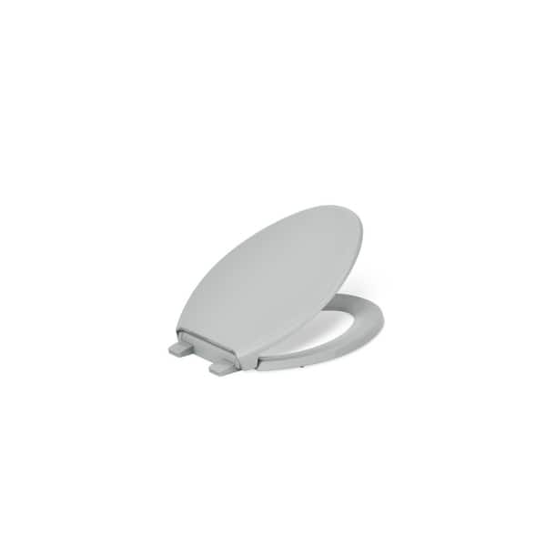 Glenbury Elongated Closed Front Toilet Seat in Ice Grey