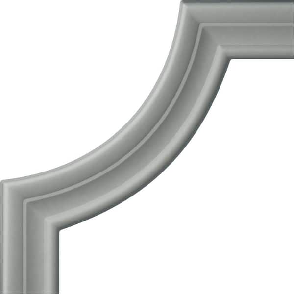 Ekena Millwork 6-5/8 in. x 3/4 in. x 6-5/8 in. Urethane Stockport Panel Moulding Corner (Matches Moulding PML01X00ST)