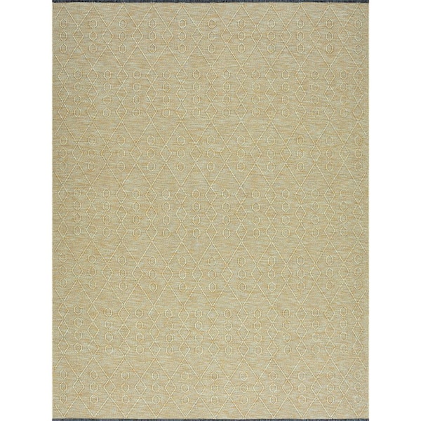 Alma Green 5 ft. x 7 ft. Geometric Machine Washable Indoor Area Rug