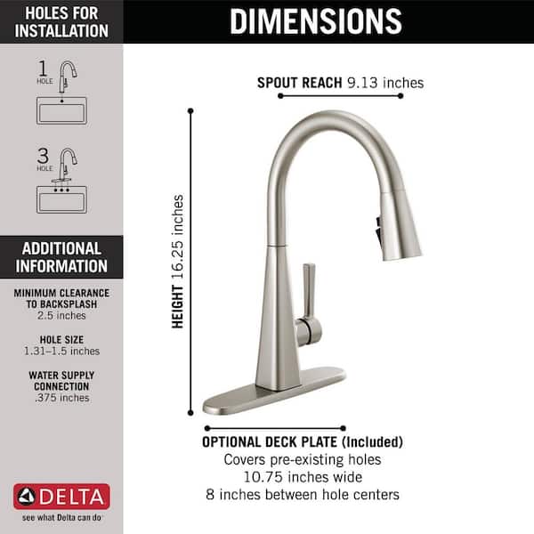 Delta Lenta Single-Handle Pull-Down Sprayer Kitchen Faucet