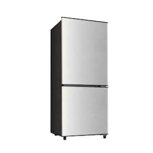 17.6 in. 4 cu.ft. Mini Refrigerator in Silver with Bottom Door Freezer, Manual Defrost