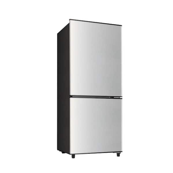 HAILANG 17.6 in. 4 cu.ft. Mini Refrigerator in Silver with Bottom Door Freezer, Manual Defrost