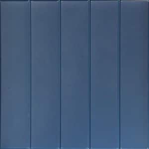 Bead Board Van Deusen Blue 1.6 ft. x 1.6 ft. Decorative Foam Glue Up Ceiling Tile (21.6 sq. ft./case)