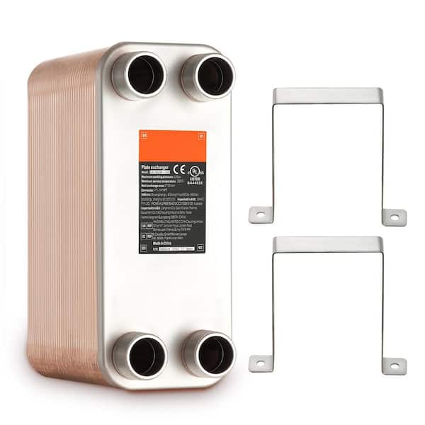 Heat Exchanger, 5 in.x 12 in. 80-Plates Brazed Plate Heat Exchanger, 316 L Stainless Steel Water To Water Heat Exchanger