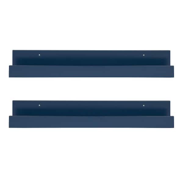 Kate And Laurel Levie 3 In X 24 4 Navy Blue Mdf Decorative Wall Shelf 211556 The Home Depot - Navy Blue Wall Shelf