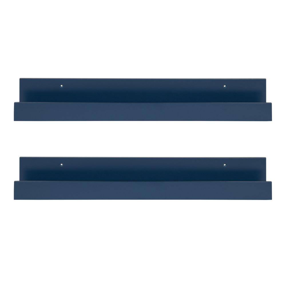 Navy Blue 24" Levie Wood Floating Picture Ledge Wall Shelf Set