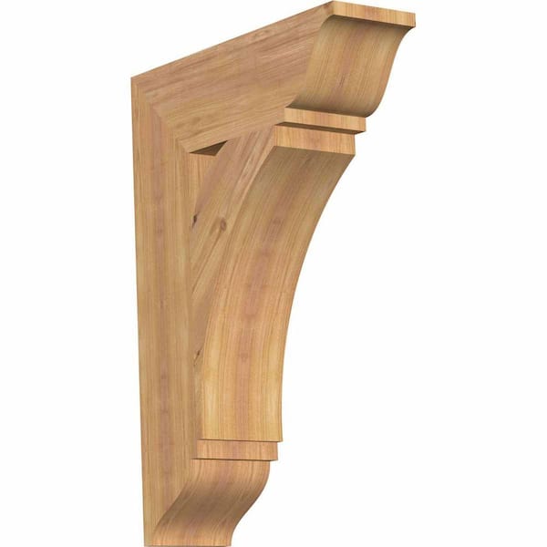 Ekena Millwork 5.5 in. x 28 in. x 20 in. Western Red Cedar Thorton Traditional Smooth Bracket