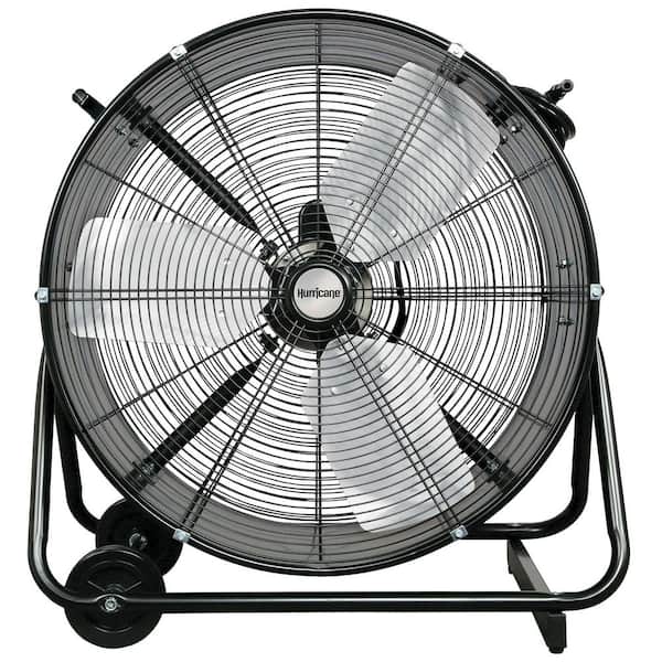 24 in. 3-Speed Heavy Duty Portable Drum Fan in Black with Adjustable Tilt