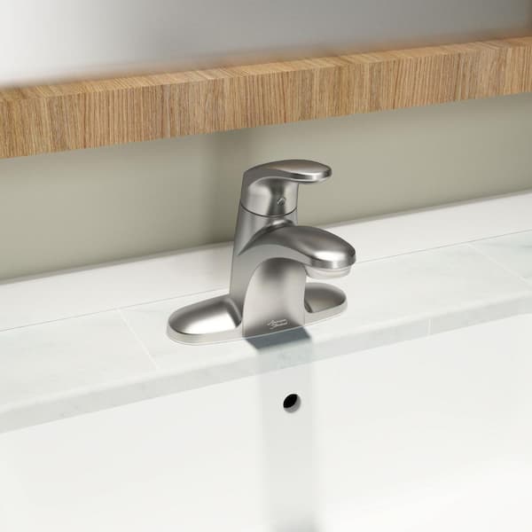 Colony Pro 4 in. Centerset Single-Handle Low-Arc Bathroom Faucet with Pop-Up Drain in Brushed Nickel