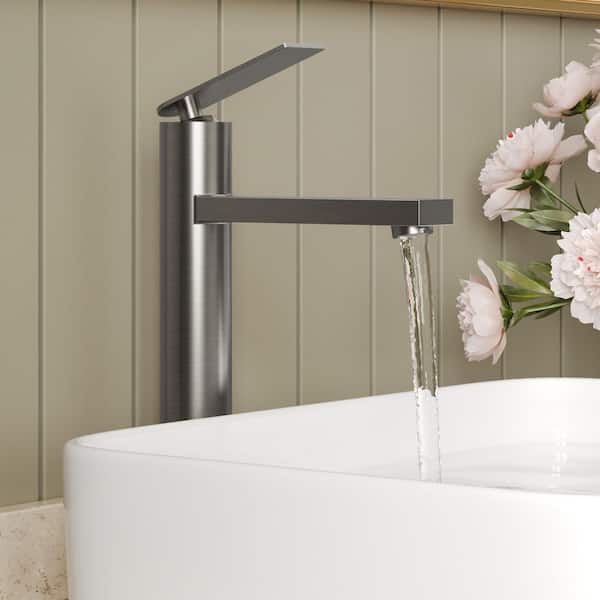 12 in. Single Handle Single Hole Bathroom Faucet with Pop-Up Drain and Spot Resistant 1.2 GPM in Brushed Nickel