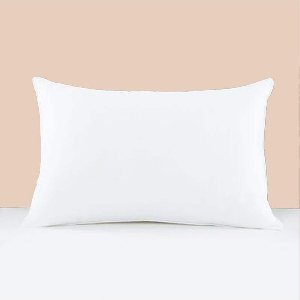 White Rectangular Down Feather Throw Pillow Insert 12x20 Inches