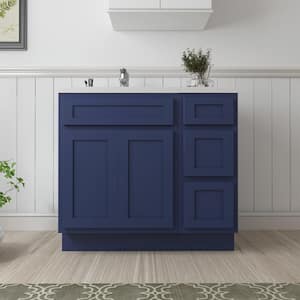 36 in. W x 21 in. D x 32.5 in. H Bath Vanity Cabinet without Top in Blue