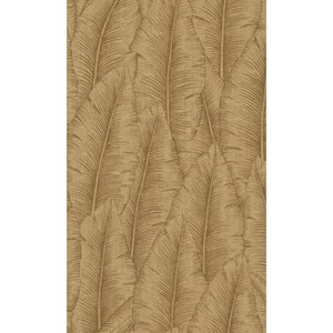 Yellow Tropical Leaves Printed Non-Woven Paper Non-Pasted Textured Wallpaper 57 sq. ft.