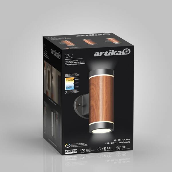 Artika C7 L Black/Wood Modern 3 CCT Integrated LED Exterior