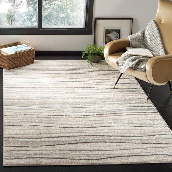 Amsterdam Cream/Beige 9 ft. x 12 ft. Striped Area Rug