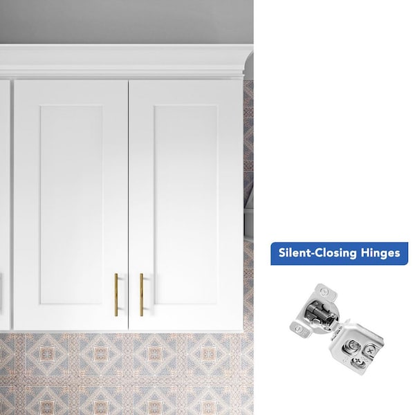 27 in. W x 12 in. D x 30 in. H Ready to Assemble Solid Wood Shaker Wall Kitchen Cabinet in White