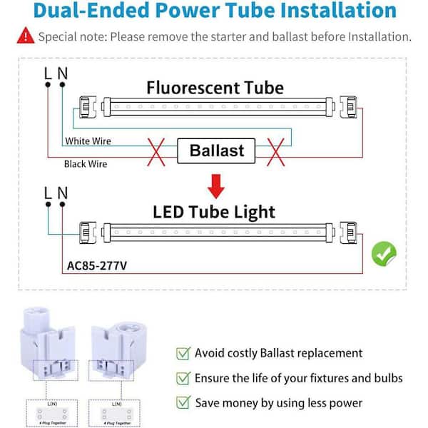 4x LED Starter, Easily Convert to LED Tubes Replace Fluorescent Fittings  Starter