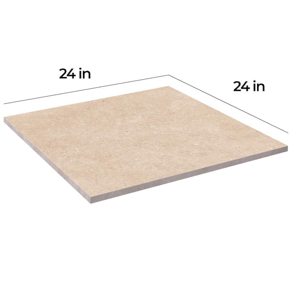 Corso Italia Pietra Limestone White 24 in. x 24 in. x 0.75 in. Stone Look Porcelain Paver (Case of 2)