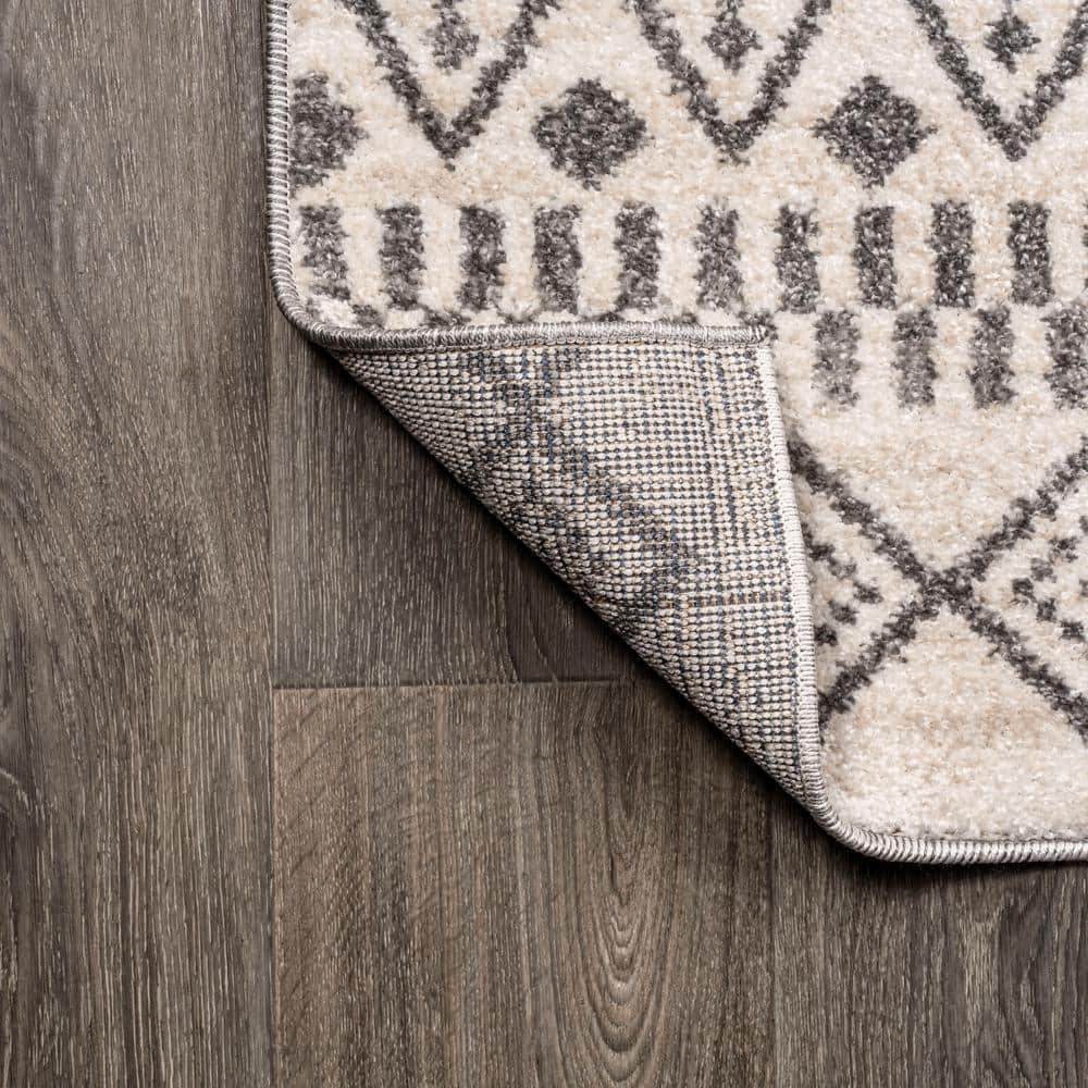 Ifrane Gray and Cream Geometric Stripe 3x5 Area Rug