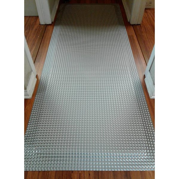 Woven Effect Dark Grey 18 in. x 47 in. and 18 in. x 32 in. Polyester Set of Kitchen  Mat L47019933SET2 - The Home Depot