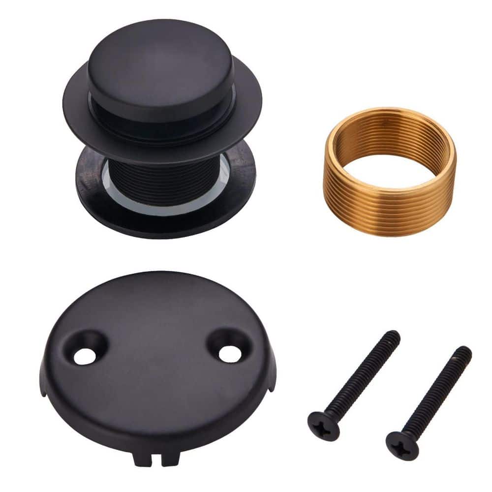 6-Piece Bathtub Drain Conversion Kit with Drain Stopper and Two-Hole Overflow Faceplate in Matte Black price history on PriceWatchPro