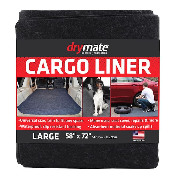 Drymate Heavy Duty 58 in. x 72 in. Charcoal Gray Absorbent Waterproof Trimmable Protective Cargo Liner