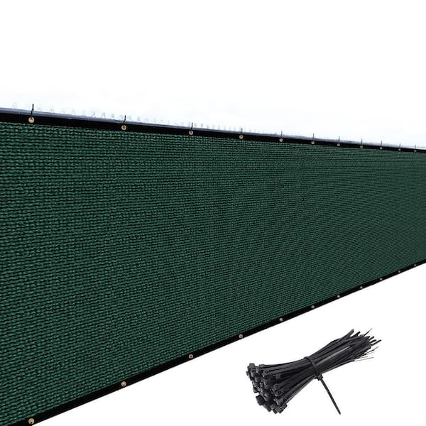5 ft. x 50 ft. Dark Green 175 GSM Balcony Privacy Fence Screen with 90% UV Blockage, 40 Cable Zip Ties Included