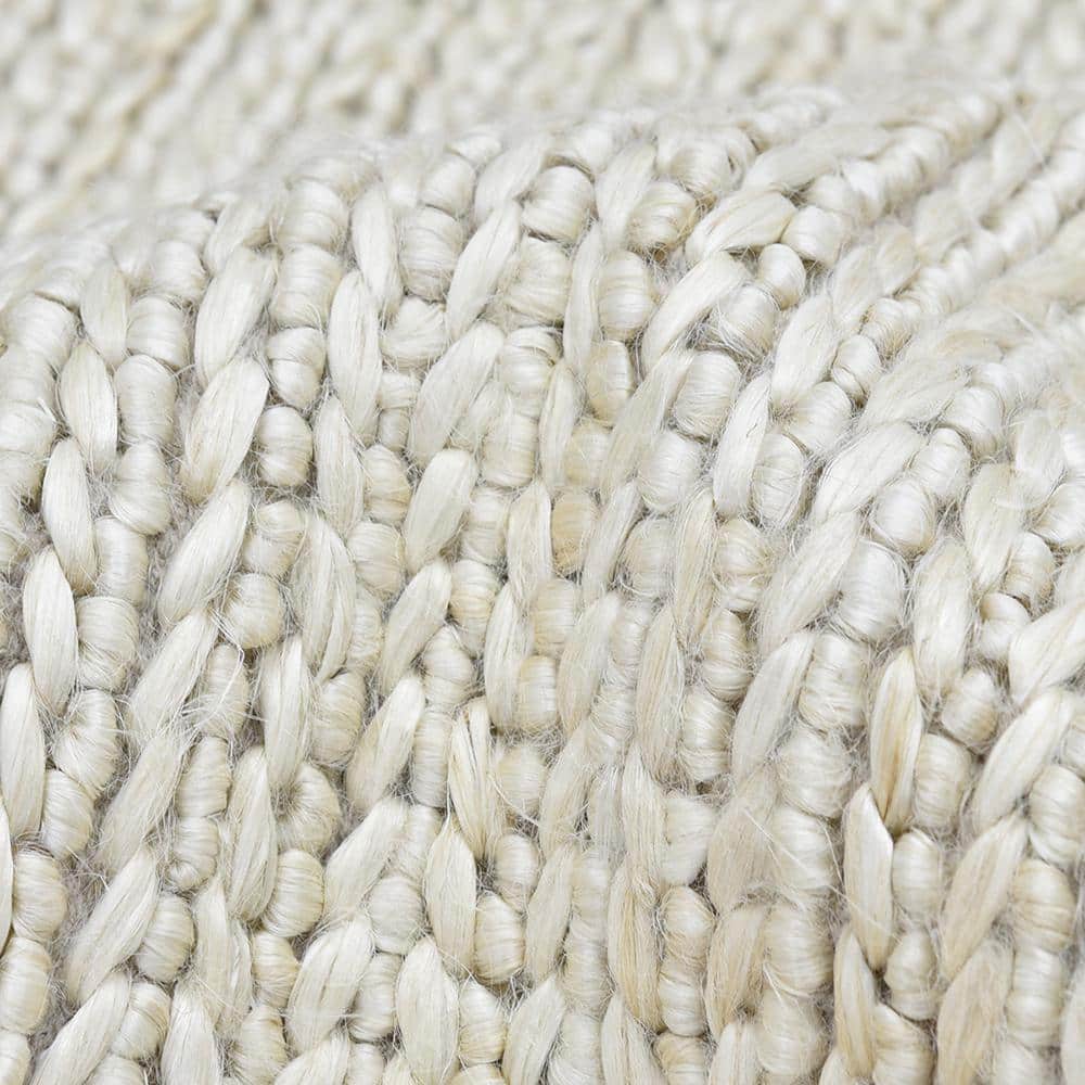 Transitional Hand-Knotted Beige Cotton Area Rug, 9' x 12'
