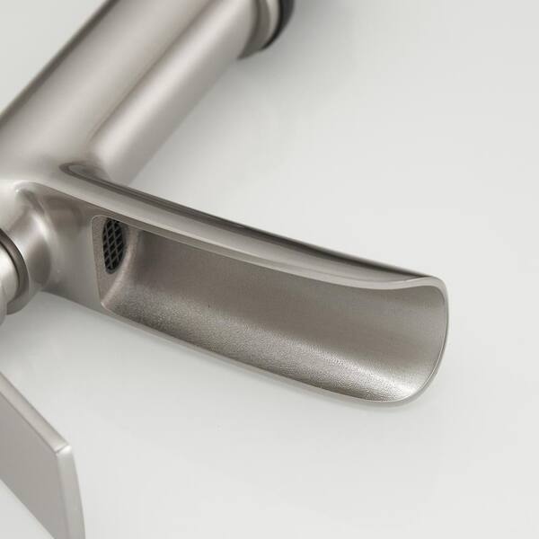 BWE Single Hole Single-Handle Bathroom Faucet in Brushed Nickel A