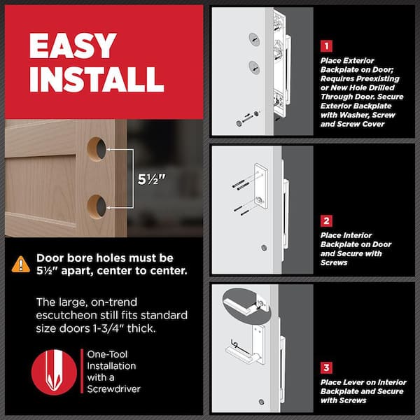 Kwikset Caerus Polished Chrome Non Functioning Dummy Door