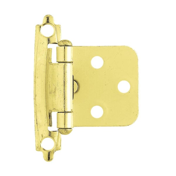 Brainerd Polished Brass Self-Closing Overlay Hinge (1-Pair)