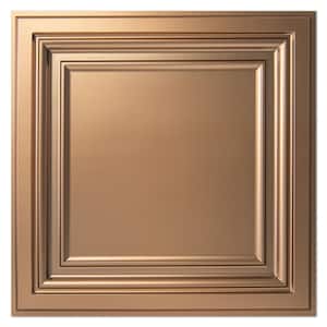 Square Bronze 2 ft. x 2 ft. Decorative PVC Drop In Ceiling Tile (48 sq.ft./case)