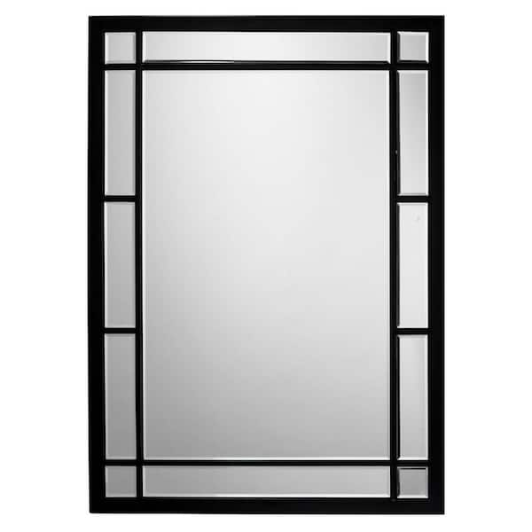 0.75 in. W x 28 in. H Metal Frame Black Wall Mirror