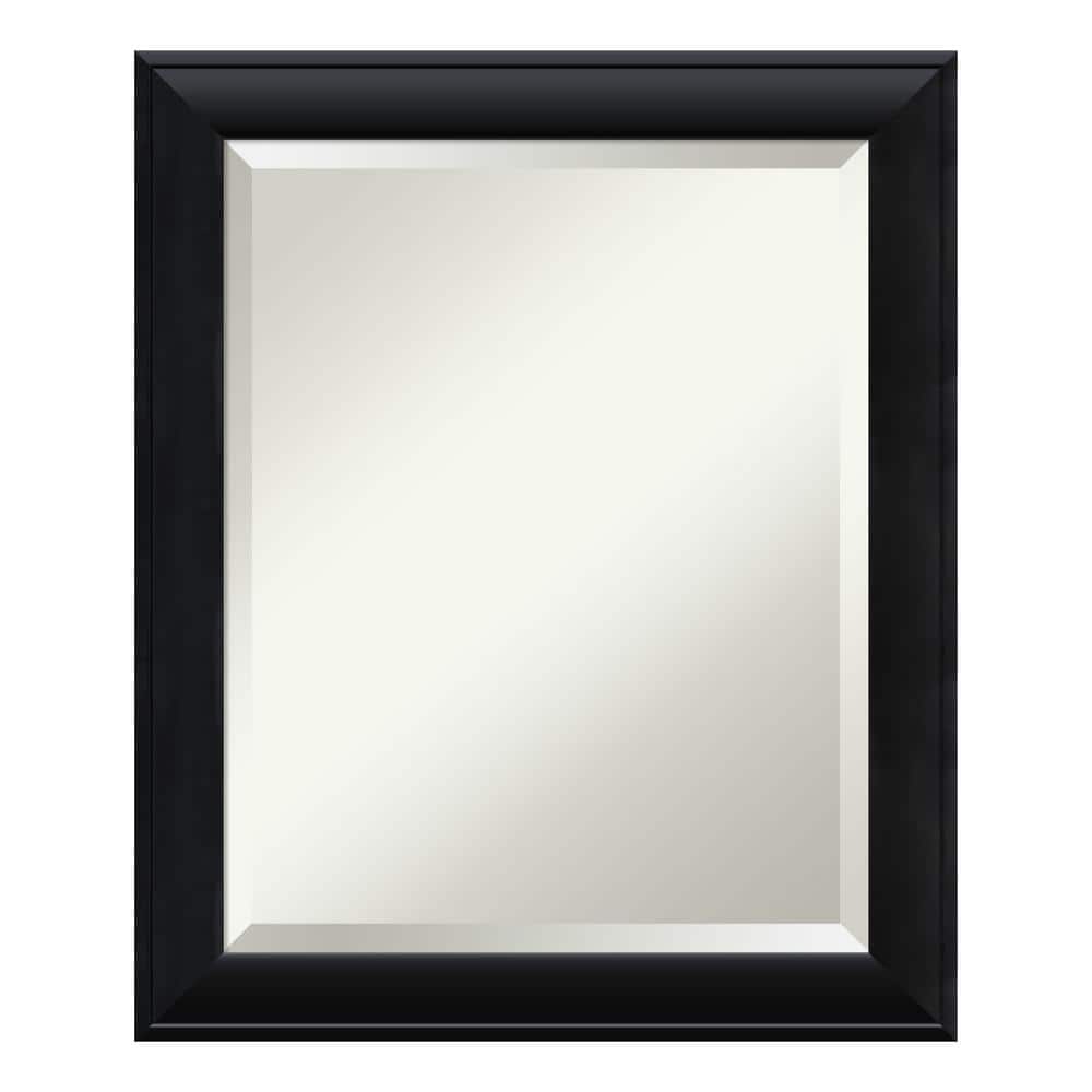 Nero Black Beveled Wood Bathroom Wall Mirror 23.5 x 19.5 in