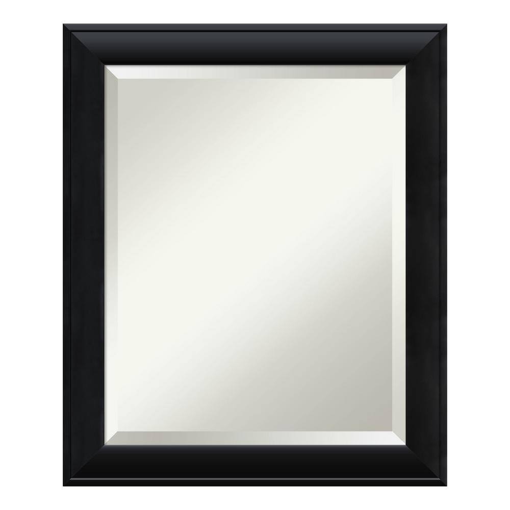 Nero Black Beveled Wood Bathroom Wall Mirror 23.5 x 19.5 in