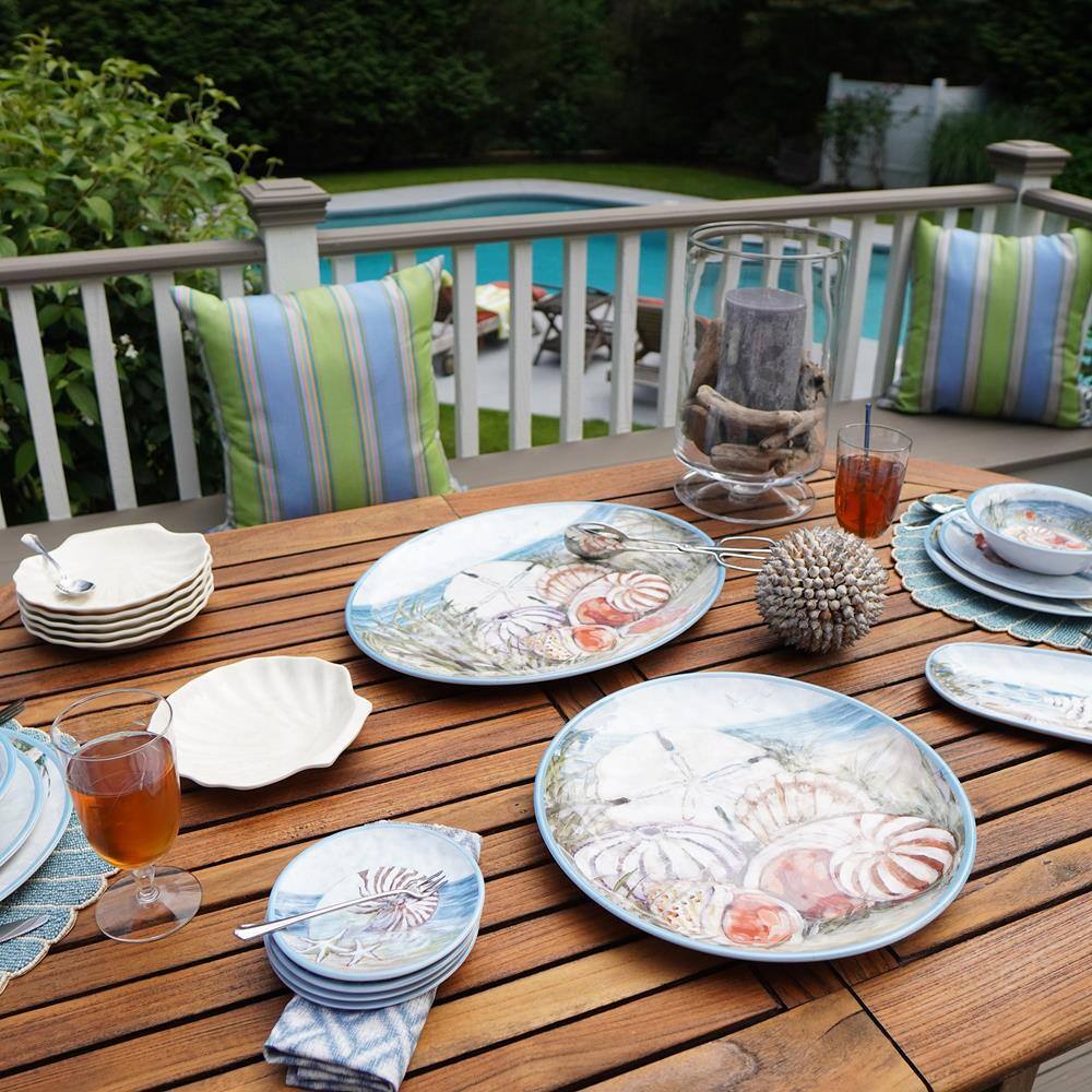 8-inch Off-White Melamine Scallop Shell Dessert Plates, Set of 6