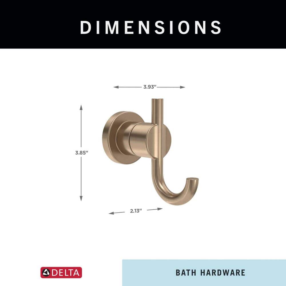 Nicoli J-Hook Robe/Towel Hook in Champaign Bronze