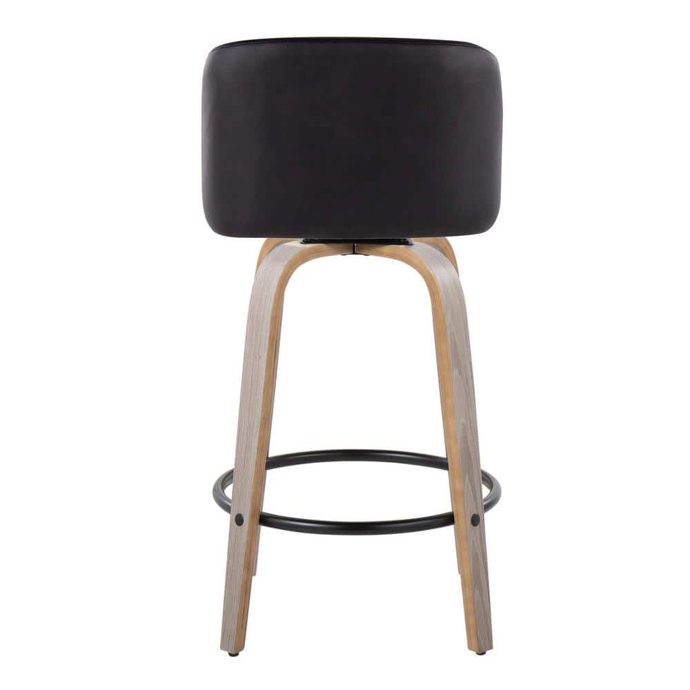 Toriano Gray and Black Swivel Counter Stool Set