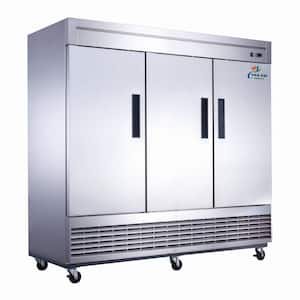 81 in. W 72 cu. ft. Three Door Commercial Refrigerator in Stainless Steel
