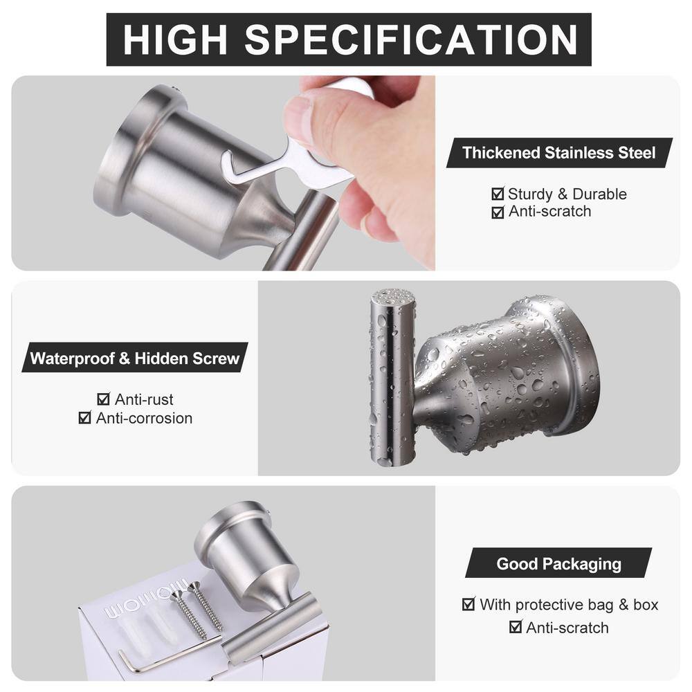 Brushed Nickel 3-Piece Bathroom Hardware Set with Stainless Steel