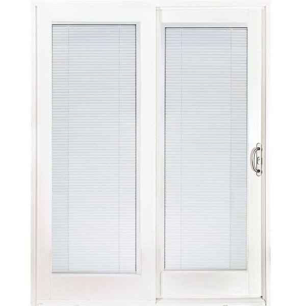 Mp Doors 60 In X 80 Smooth White, Sliding Glass Door With Blinds 60 X 80