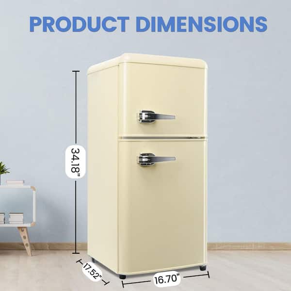 JEREMY CASS 3.5 cu. ft. Retro Mini Fridge, Refrigerator with Freezer, with  2 Door Adjustable Mechanical Thermostat in Blue FLGJ80GB - The Home Depot