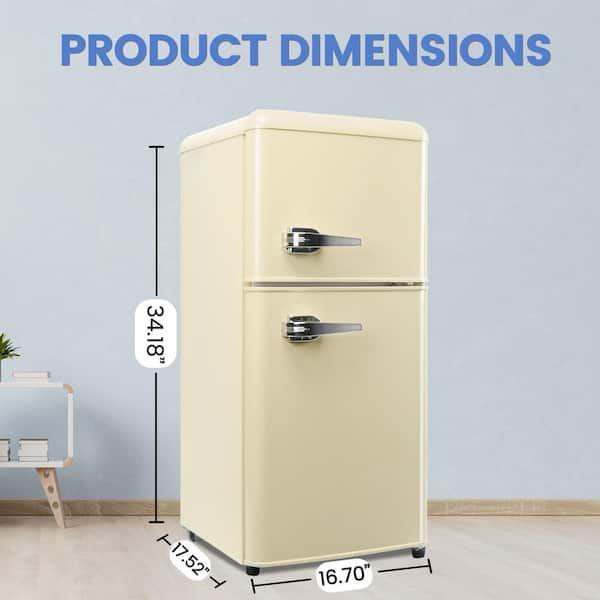 JEREMY CASS 3.5 cu.ft. Retro Mini Refrigerator in Off-White w/ Top