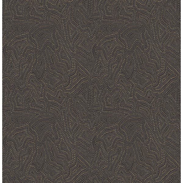 A-Street Prints Hollenback Black Dotted Abstract Non-Pasted Wallpaper Sample