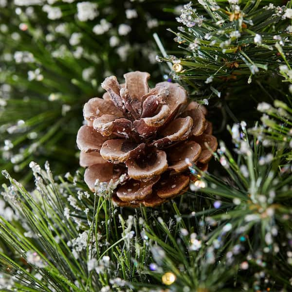 Costway 30  Pre-lit Artificial Christmas Wreath w/Dry Straw Bow & Pine  Cones CM23617 - The Home Depot